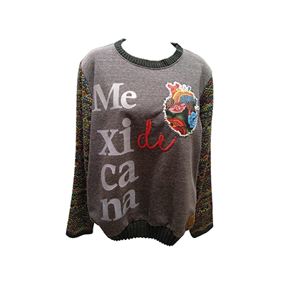 Sueter Maribel Gaytán Mexicana De Corazón Gris